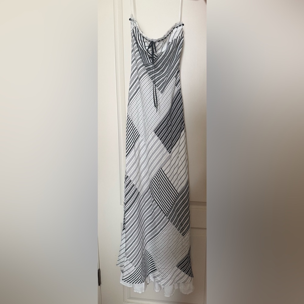 Black and White Striped Maxi Dress